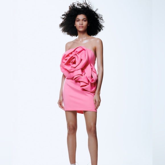 ZARA NWOT voluminous flower dress - Picture 4 of 8